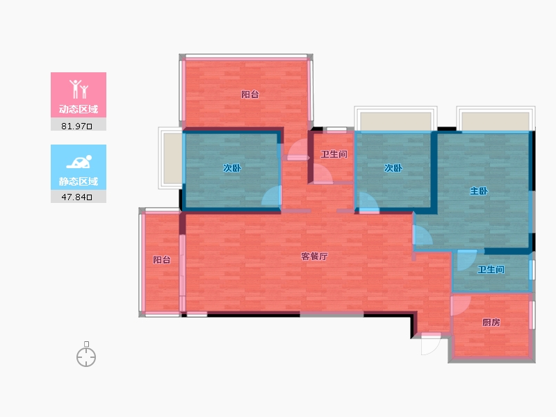 广西壮族自治区-南宁市-荣和半山华府-116.97-户型库-动静分区