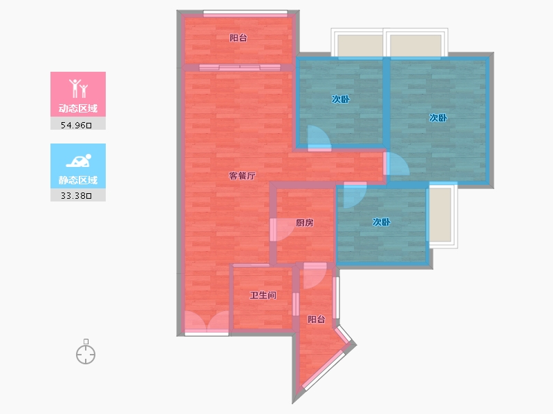 四川省-南充市-江南蝶苑-77.39-户型库-动静分区