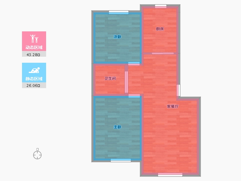 辽宁省-锦州市-地王华城-61.76-户型库-动静分区