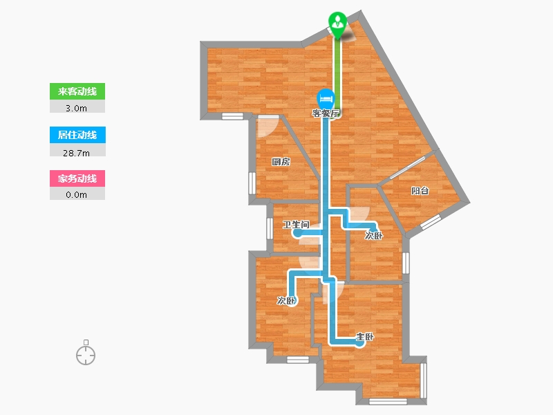 广东省-深圳市-彩田村-71.47-户型库-动静线