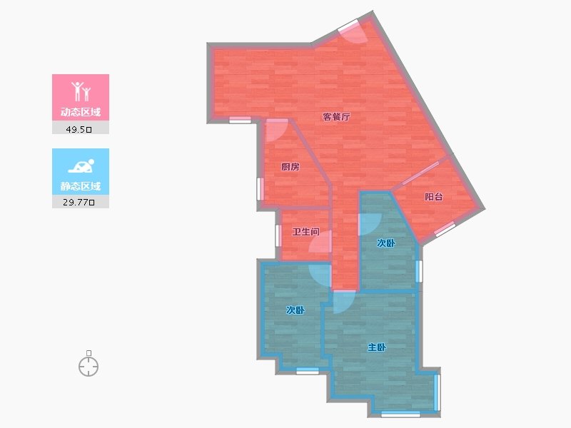 广东省-深圳市-彩田村-71.47-户型库-动静分区