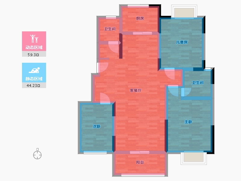 福建省-三明市-御景华府-91.74-户型库-动静分区