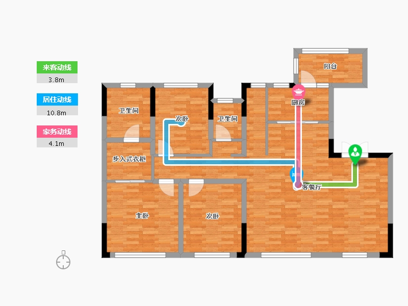 四川省-成都市-华润公园九里-109.85-户型库-动静线