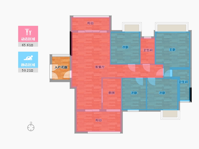 广东省-梅州市-鸿贵园-109.52-户型库-动静分区