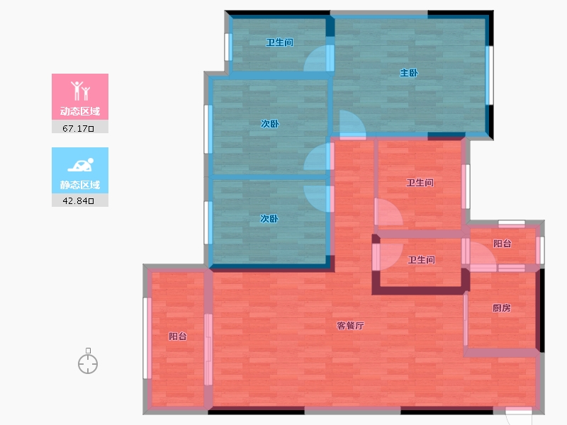 广西壮族自治区-桂林市-彰泰滟澜山-97.56-户型库-动静分区