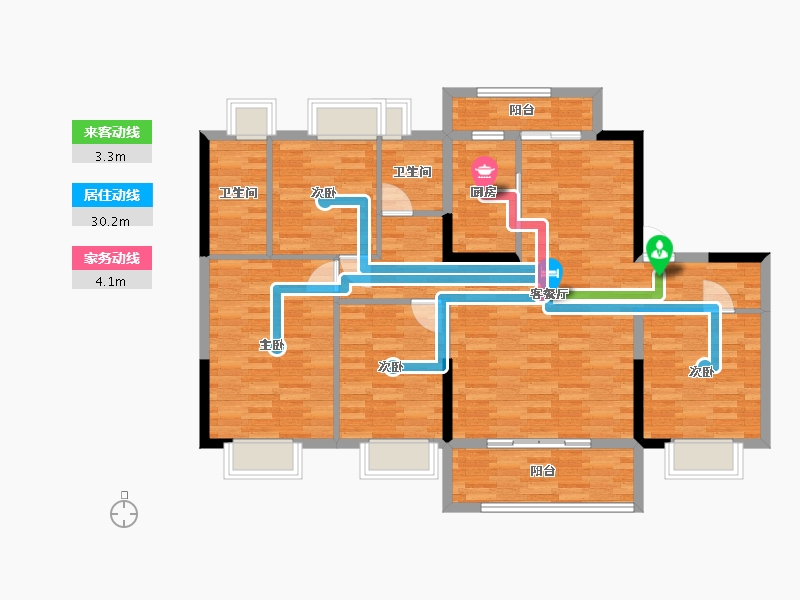 湖北省-随州市-碧桂园-110.00-户型库-动静线