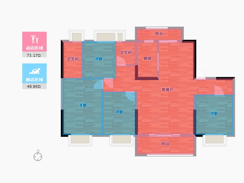 湖北省-随州市-碧桂园-110.00-户型库-动静分区