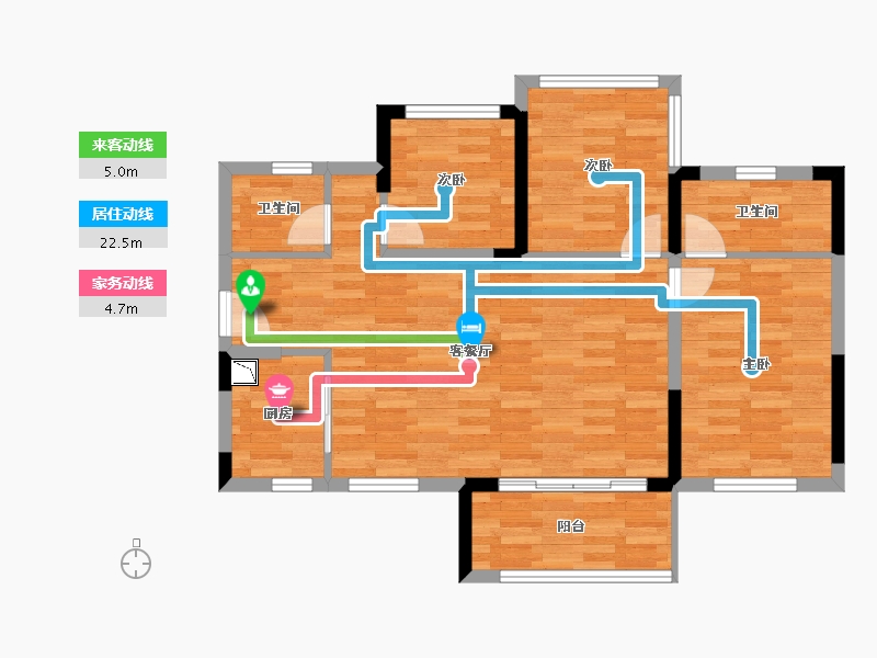 四川省-达州市-碧桂园·珑樾湾-80.27-户型库-动静线