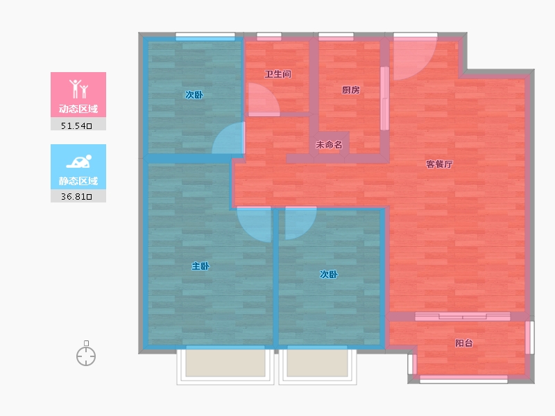 江苏省-无锡市-万科天一新著-79.00-户型库-动静分区