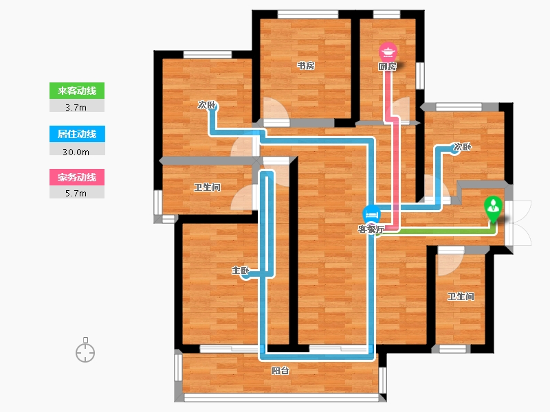 陕西省-西安市-未来城-87.60-户型库-动静线