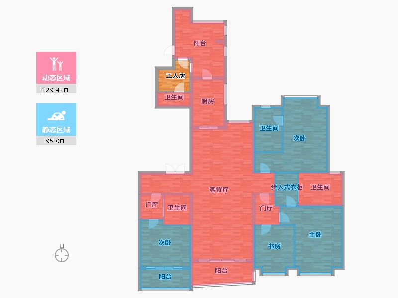 广东省-广州市-保利天悦-209.85-户型库-动静分区