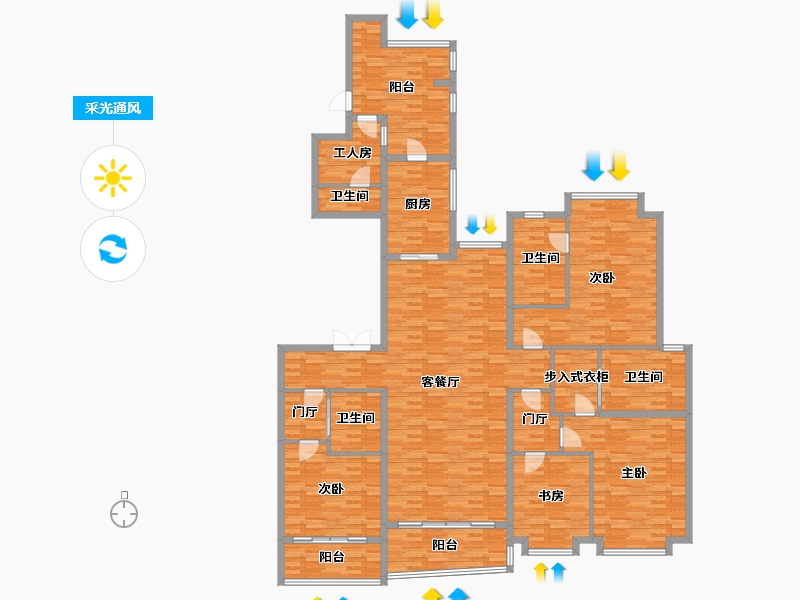 广东省-广州市-保利天悦-209.85-户型库-采光通风