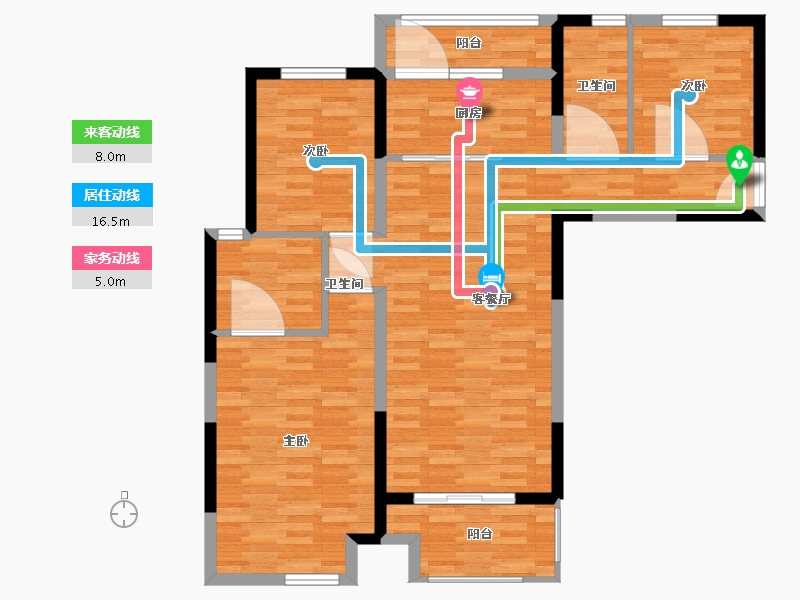 湖南省-长沙市-恒基旭辉湖山赋-101.00-户型库-动静线