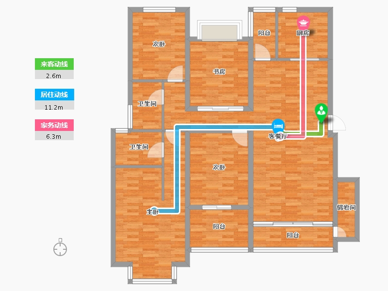 湖南省-长沙市-中航城国际社区-123.52-户型库-动静线