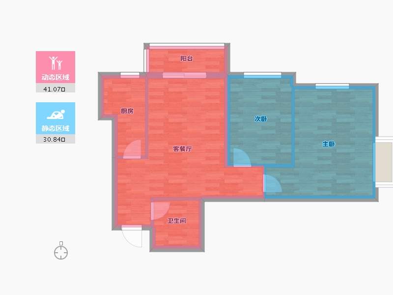 河南省-洛阳市-绿洲花园南区-64.51-户型库-动静分区