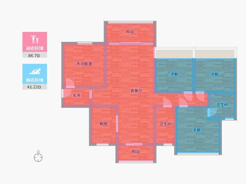 贵州省-黔东南苗族侗族自治州-中心嘉园-113.06-户型库-动静分区