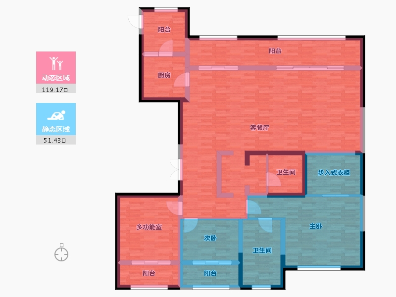 黑龙江省-哈尔滨市-保利天珺-153.61-户型库-动静分区