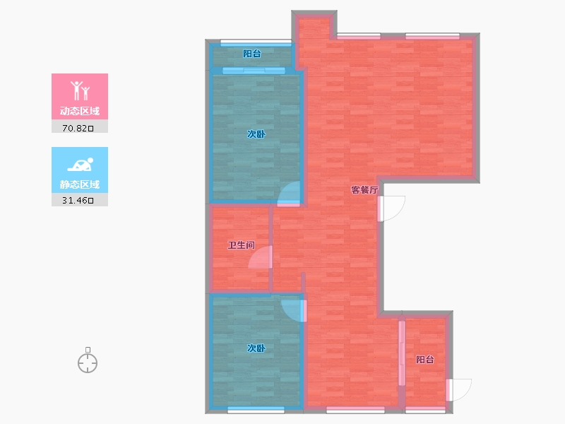 内蒙古自治区-呼和浩特市-金石香墅岭-92.66-户型库-动静分区