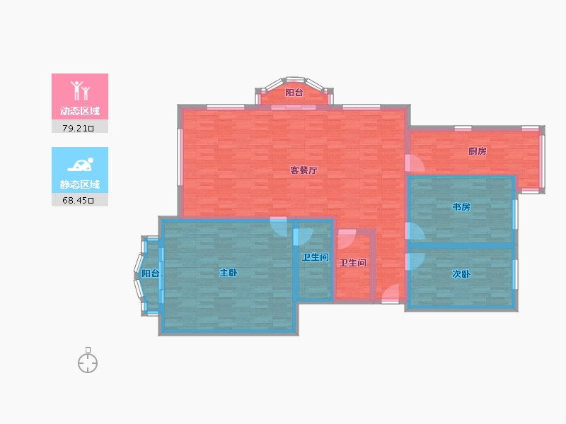 北京-北京市-枫丹丽舍-134.05-户型库-动静分区