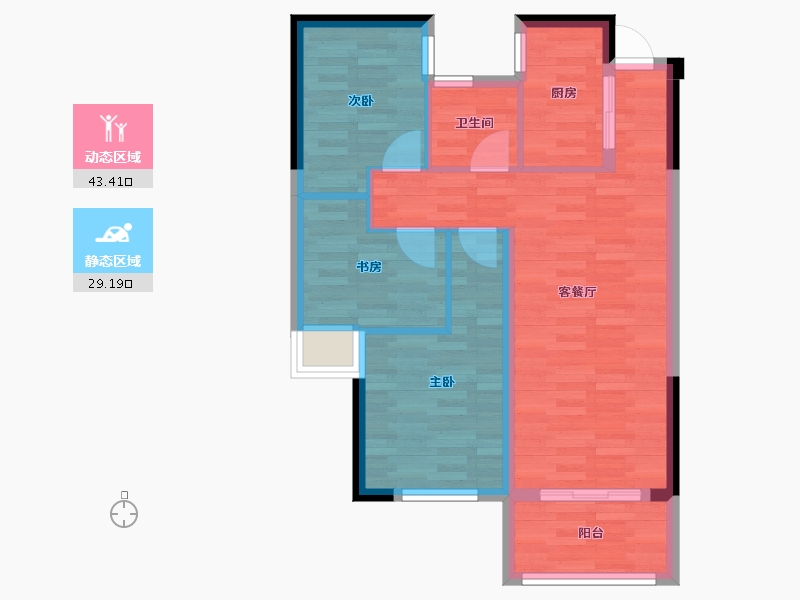 福建省-泉州市-永隆江滨城-64.66-户型库-动静分区