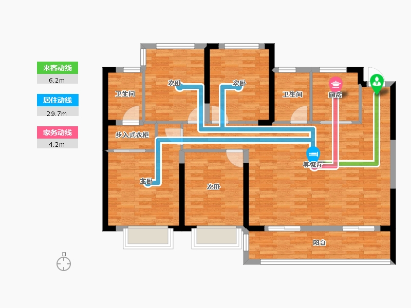 湖北省-宜昌市-宜都新鸿国悦府-104.01-户型库-动静线