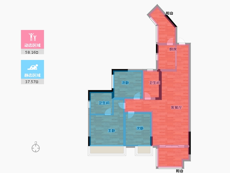 四川省-南充市-中航城-83.00-户型库-动静分区