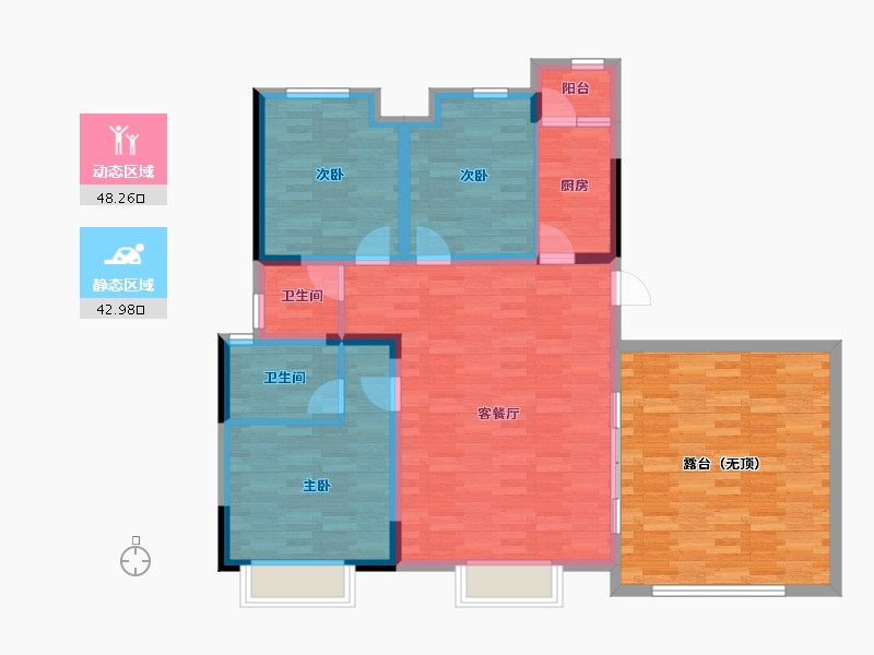 四川省-乐山市-峨眉噗园-106.85-户型库-动静分区