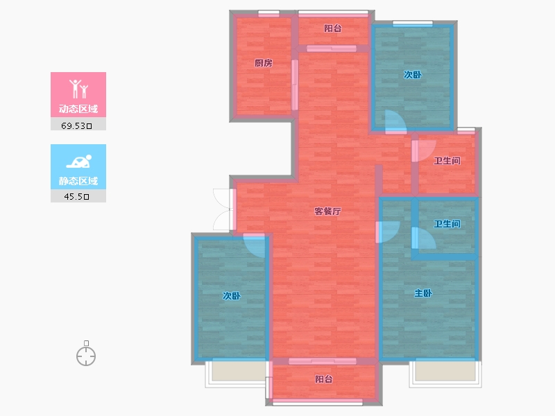 河南省-商丘市-睢县凤城南郡-100.68-户型库-动静分区