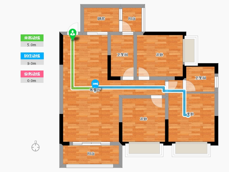 四川省-广元市-凯成尼斯-88.81-户型库-动静线