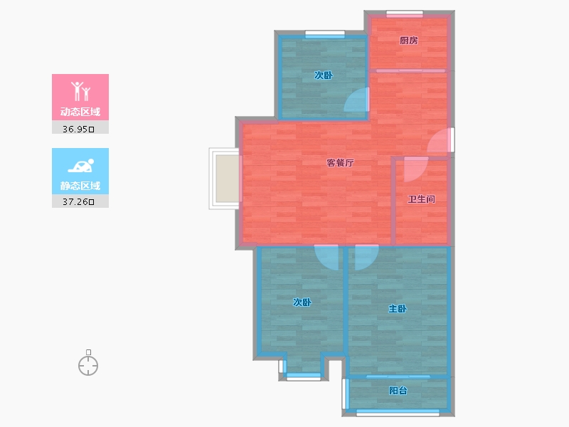 山东省-青岛市-良木惠丰园二期-67.52-户型库-动静分区