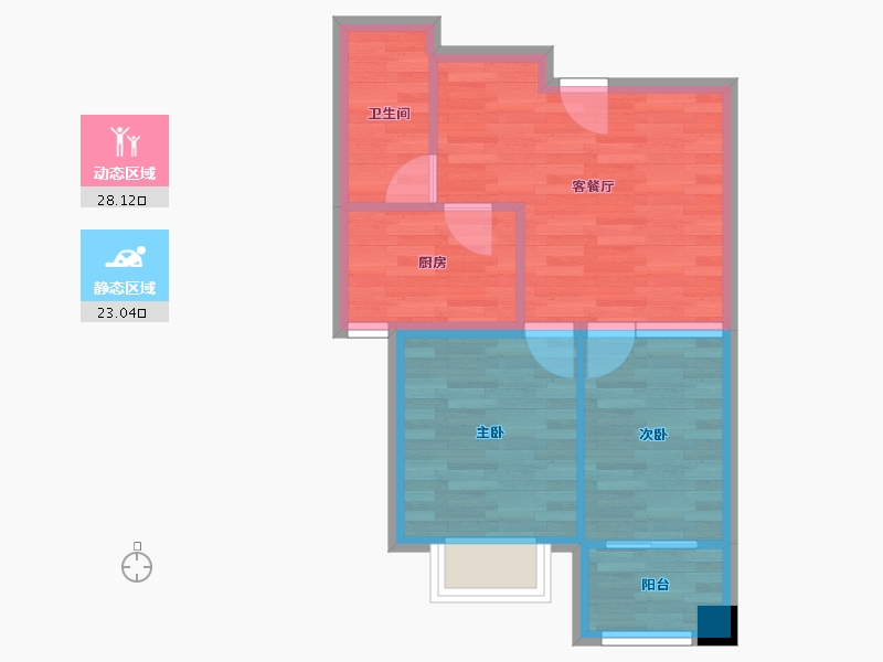 山东省-烟台市-檀香苑-45.31-户型库-动静分区