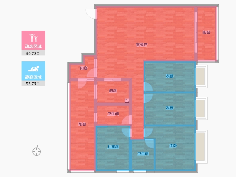 广东省-惠州市-明华花园-130.00-户型库-动静分区