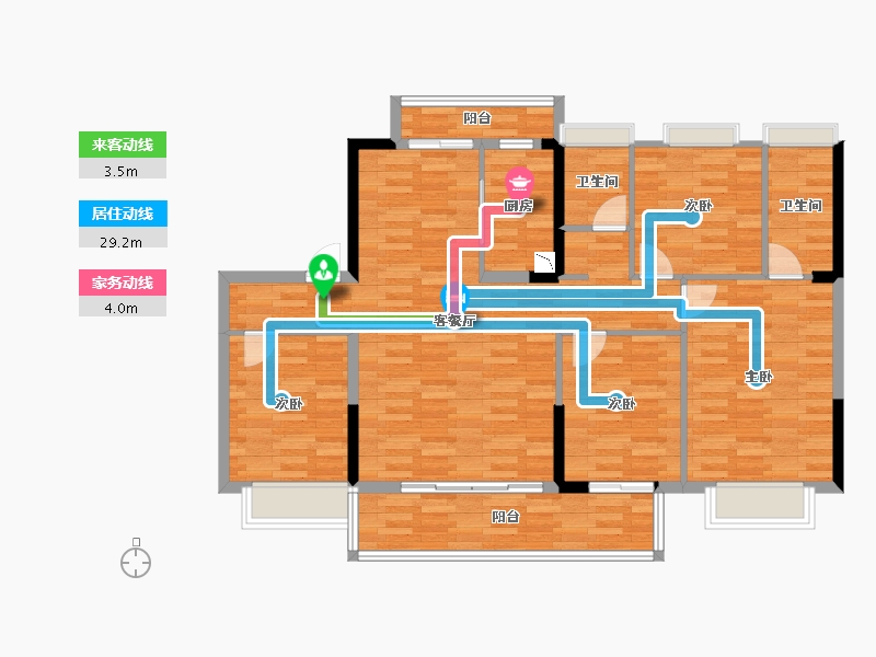 福建省-龙岩市-碧桂园天玺-108.68-户型库-动静线