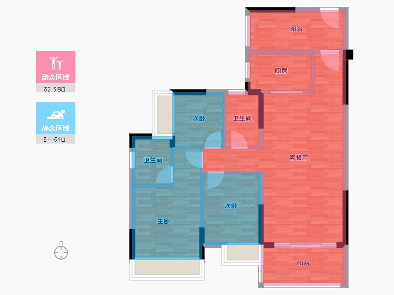 广东省-惠州市-源惠盛世豪庭-87.10-户型库-动静分区