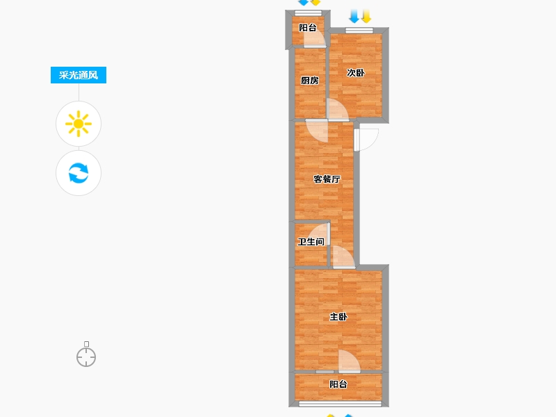 北京-北京市-安宁里-50.48-户型库-采光通风