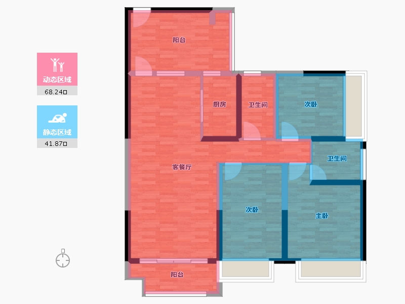 湖南省-常德市-滨江中心城-97.87-户型库-动静分区