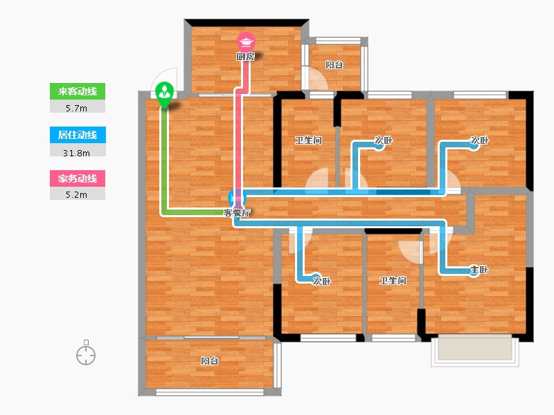 贵州省-遵义市-新景 丽水郡-112.35-户型库-动静线