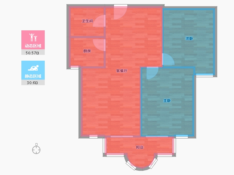 北京-北京市-时代国际-74.64-户型库-动静分区