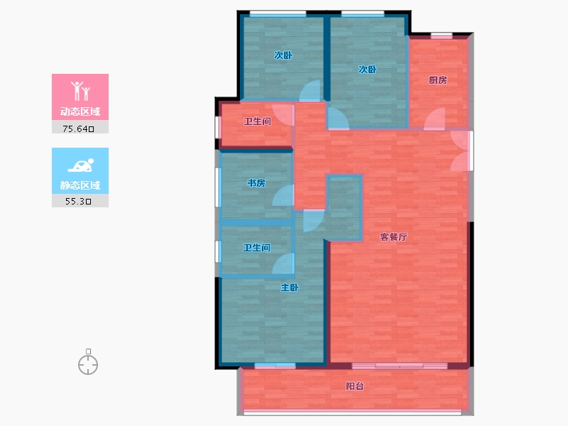 河南省-郑州市-正弘青云筑-118.97-户型库-动静分区