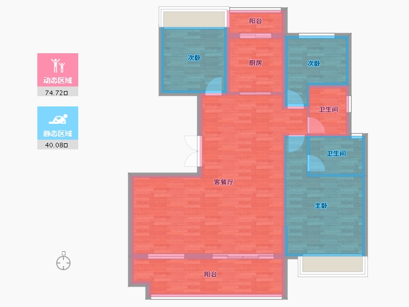 安徽省-亳州市-远大紫京府-103.70-户型库-动静分区