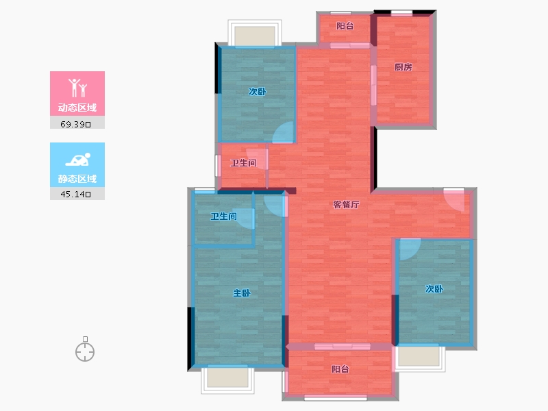 贵州省-遵义市-美的公园天下-103.06-户型库-动静分区