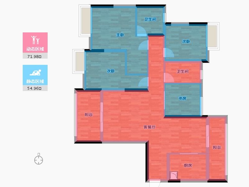 湖北省-襄阳市-东津世纪城5区-112.85-户型库-动静分区