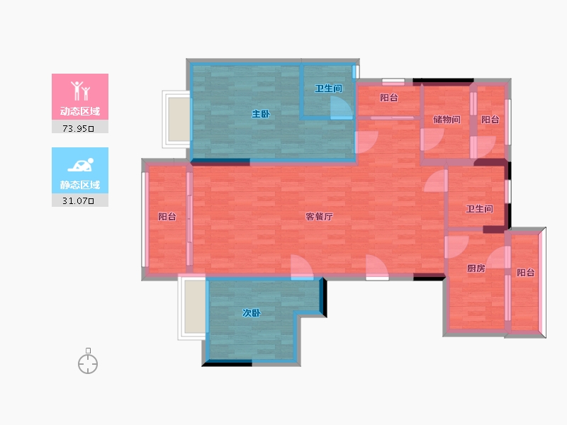 福建省-三明市-中梁壹号-93.57-户型库-动静分区