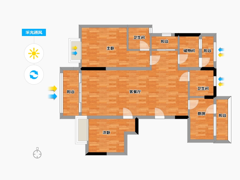 福建省-三明市-中梁壹号-93.57-户型库-采光通风