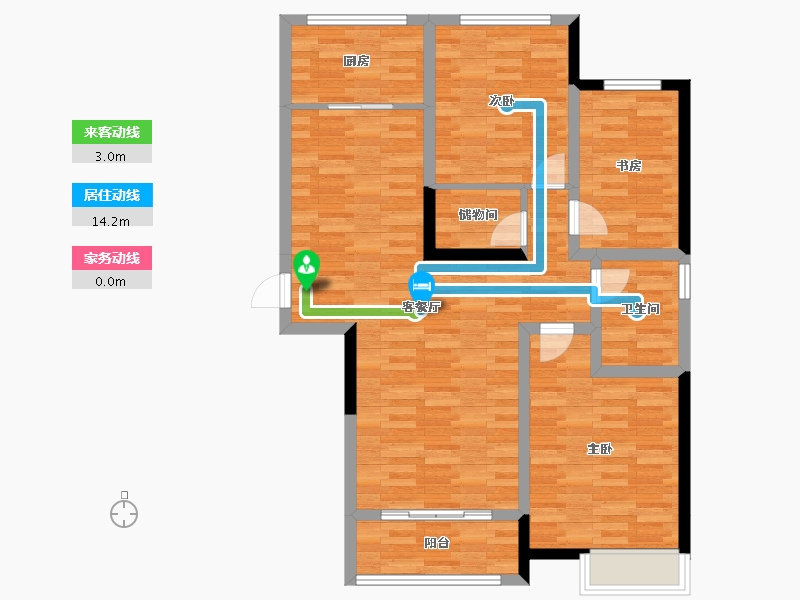 山东省-潍坊市-凌云居-92.68-户型库-动静线