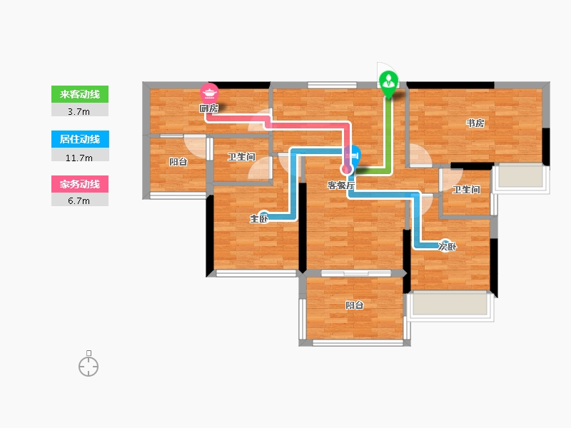 四川省-泸州市-碧桂园川江首府-78.49-户型库-动静线