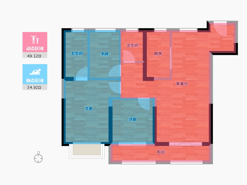 河北省-石家庄市-当代府moma-74.79-户型库-动静分区