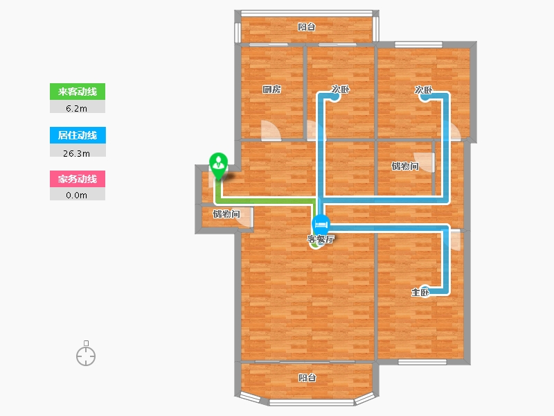 辽宁省-沈阳市-宏达新村-119.63-户型库-动静线