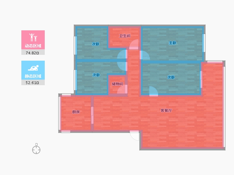 甘肃省-兰州市-兰大家属院-113.52-户型库-动静分区