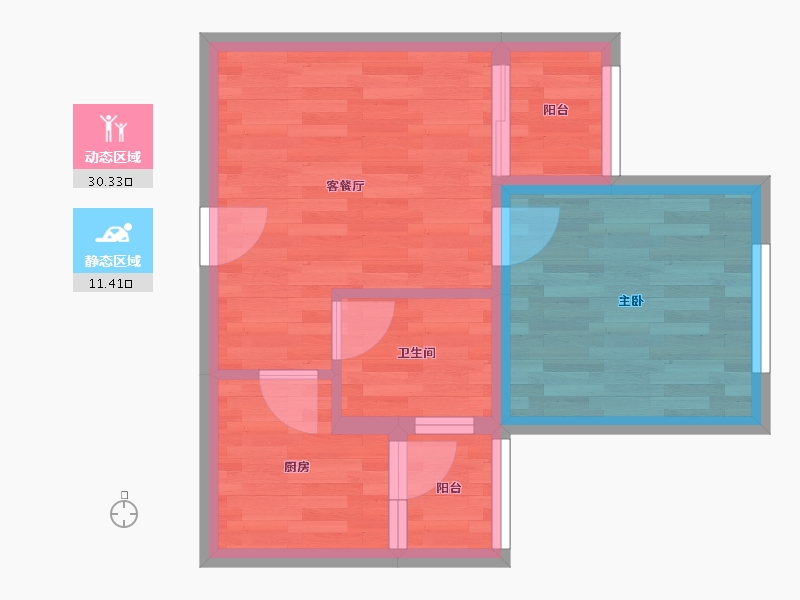 上海-上海市-民乐城春双苑-36.46-户型库-动静分区